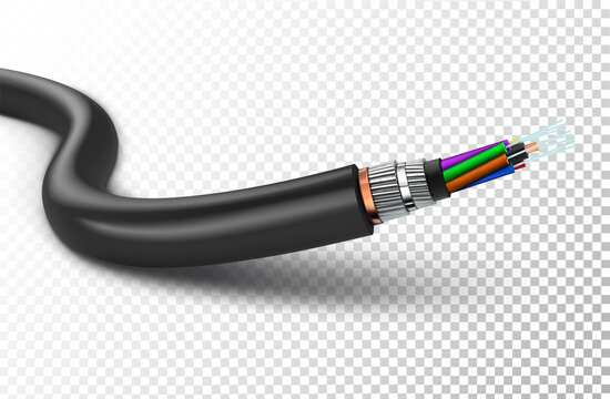 Internet de fibra óptica, cable de Foto de stock 1087281794