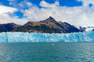 Perrito Moreno Glacier in Patagonia near el El Calafate on a sunny day in the summer
