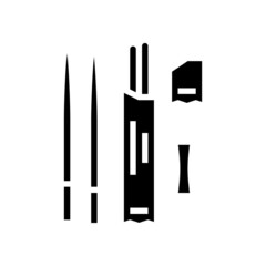 chopsticks utensil for eating asian food glyph icon vector. chopsticks utensil for eating asian food sign. isolated contour symbol black illustration