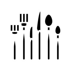 silverware utensil glyph icon vector. silverware utensil sign. isolated contour symbol black illustration