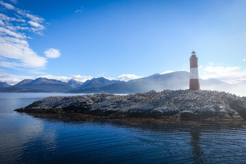 Lighthouse at the end of the world in the beagle channel near ushuaia, Patagonia