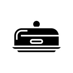 butter dish glyph icon vector. butter dish sign. isolated contour symbol black illustration