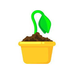 tree seed vector with pot