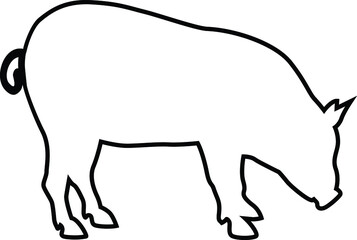 Pig outline vector icon design