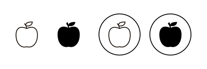 Apple icons set. Apple sign and symbols for web design.