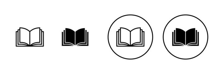 Book icons set. open book sign and symbol. ebook icon