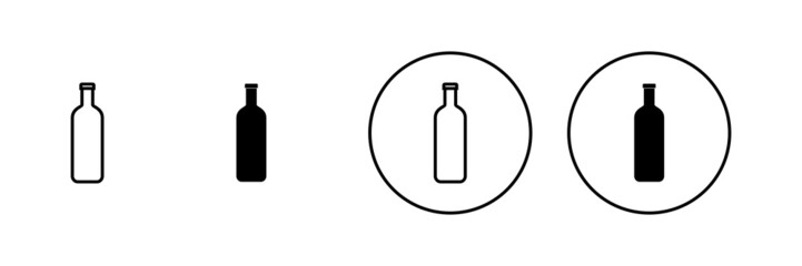 Bottle icons set. bottle sign and symbol