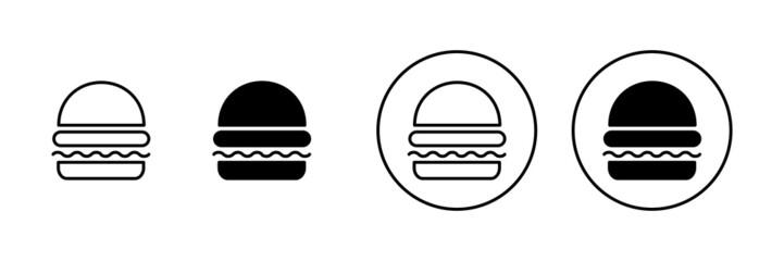 Burger icons set. burger sign and symbol. hamburger