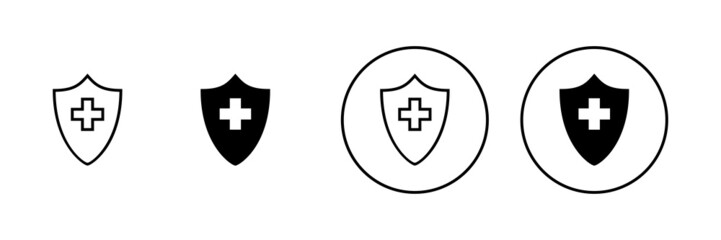 Obraz premium Health insurance icons set. Insurance health document sign and symbol