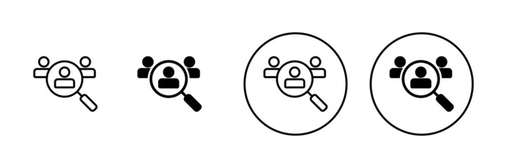 Hiring icons set. Search job vacancy sign and symbol. Human resources concept. Recruitment