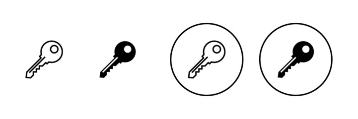 Key icons set. Key sign and symbol.
