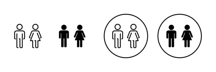 Man and woman icons set. male and female sign and symbol. Girls and boys
