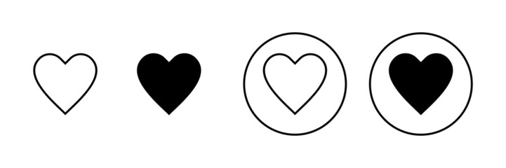 Love icons set. Heart sign and symbol. Like icon vector.