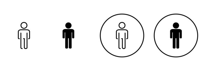Man icons set. male sign and symbol. human symbol