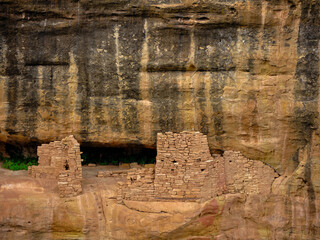 Native American cliff dwellings on the side of a cliff in Colorado