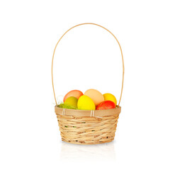 easter egg basket isolated on white background