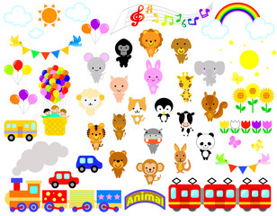 動物　アイコン　白バック