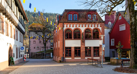 Cityscape of Alpirsbach in Black Forest, Germany