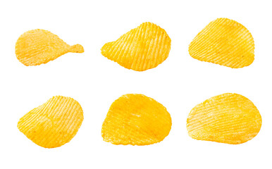 Naklejka premium Potato chips isolated on white