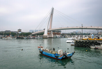Fototapeta na wymiar The Lover's Bridge at Tamsui District in New Taipei, Taiwan