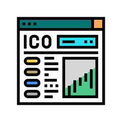 ico market color icon vector. ico market sign. isolated symbol illustration