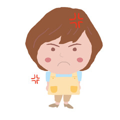 女性　エプロン　介護士　イラスト素材