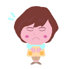 女性　エプロン　介護士　イラスト素材