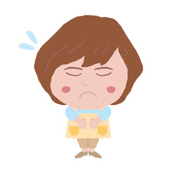 女性　エプロン　介護士　イラスト素材