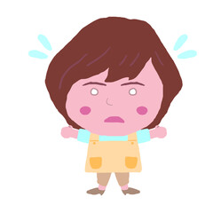 女性　エプロン　介護士　イラスト素材