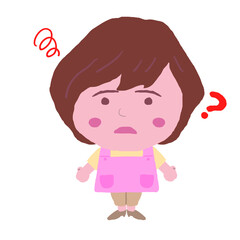 女性　エプロン　保育士　イラスト素材