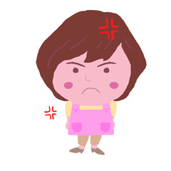 女性　エプロン　保育士　イラスト素材