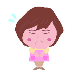 女性　エプロン　保育士　イラスト素材