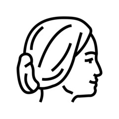 face female line icon vector. face female sign. isolated contour symbol black illustration