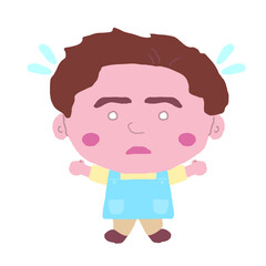 男性　エプロン　保育士　イラスト素材