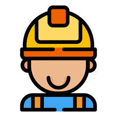 worker work people avatar with construction cap for safety working 