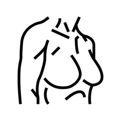 breast body line icon vector. breast body sign. isolated contour symbol black illustration