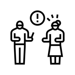 sex crime line icon vector. sex crime sign. isolated contour symbol black illustration