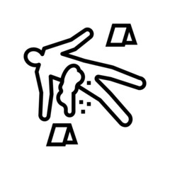 homicide crime line icon vector. homicide crime sign. isolated contour symbol black illustration