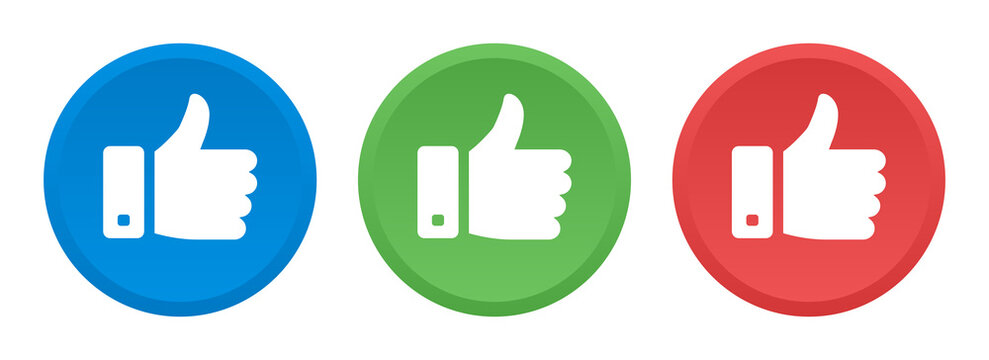 Like Button Icon Set In 3d Design. Thumb Up Icon Vector.