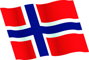 Norwegian flag vector icon