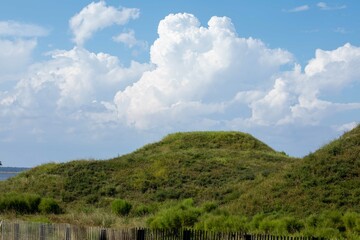 clouds and beach dunes