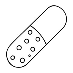 Doodle icon of tablet packaging, blister, capsules
