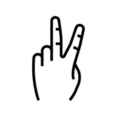 victory hand gesture line icon vector. victory hand gesture sign. isolated contour symbol black illustration