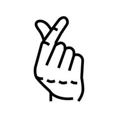 love hand gesture line icon vector. love hand gesture sign. isolated contour symbol black illustration