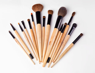 Brush away your flaws. An isolated shot of s set of makeup brushes.