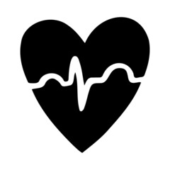 Doodle heart icon on medical topics, line art