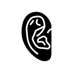 ear head part glyph icon vector. ear head part sign. isolated contour symbol black illustration