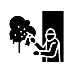 graffiti crime glyph icon vector. graffiti crime sign. isolated contour symbol black illustration