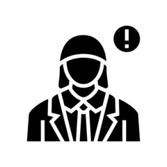 white-collar crime glyph icon vector. white-collar crime sign. isolated contour symbol black illustration