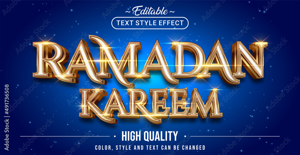 Poster Editable text style effect - Ramadan Kareem text style theme.